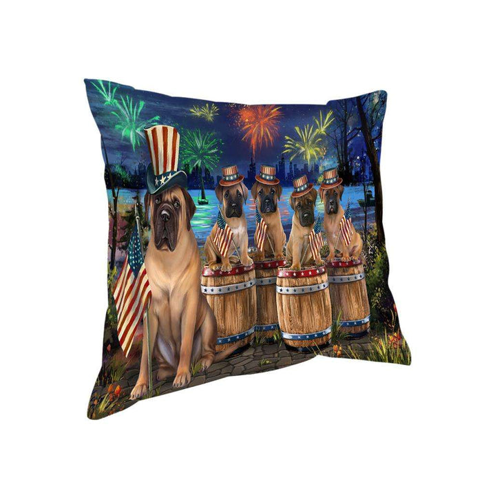 4th of July Independence Day Fireworks Bullmastiffs at the Lake Pillow PIL60152