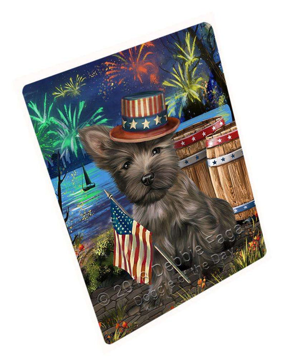 4th of July Independence Day Fireworks Cairn Terrier Dog at the Lake Blanket BLNKT74631