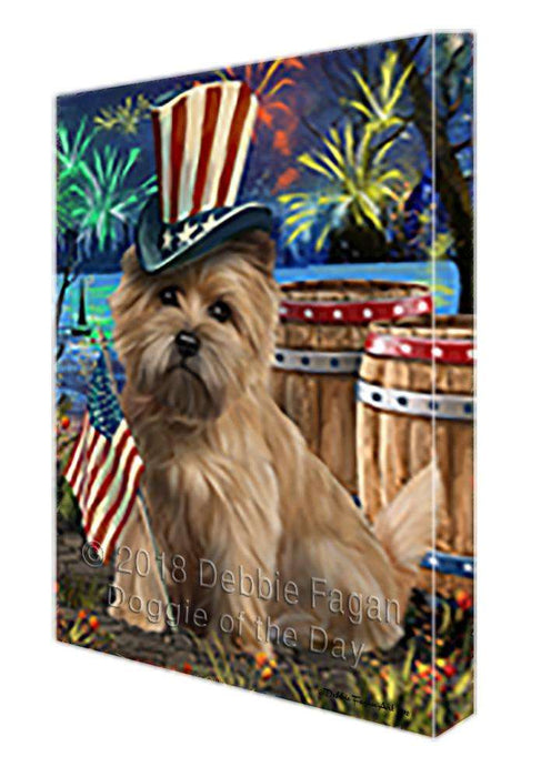 4th of July Independence Day Fireworks Cairn Terrier Dog at the Lake Canvas Print Wall Art Décor CVS75113