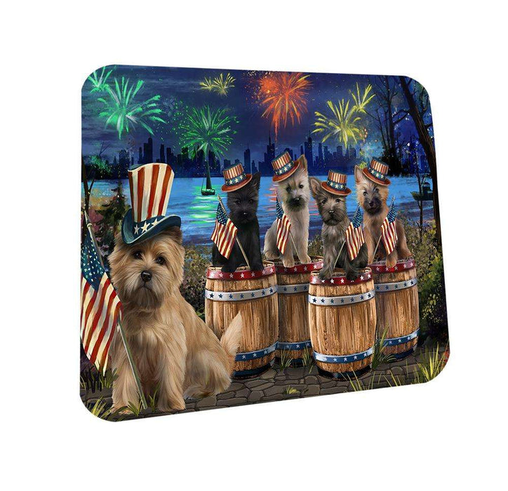 4th of July Independence Day Fireworks Cairn Terriers at the Lake Coasters Set of 4 CST50982