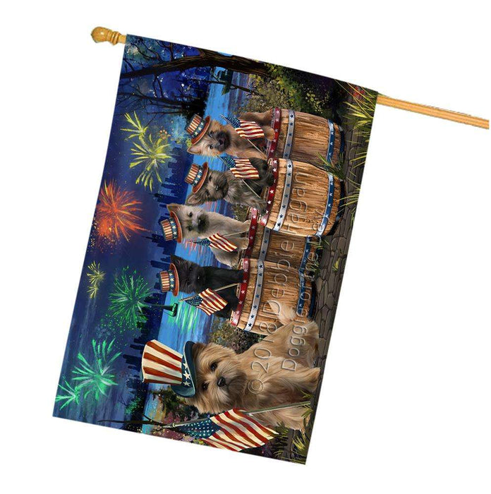 4th of July Independence Day Fireworks Cairn Terriers at the Lake House Flag FLG51081