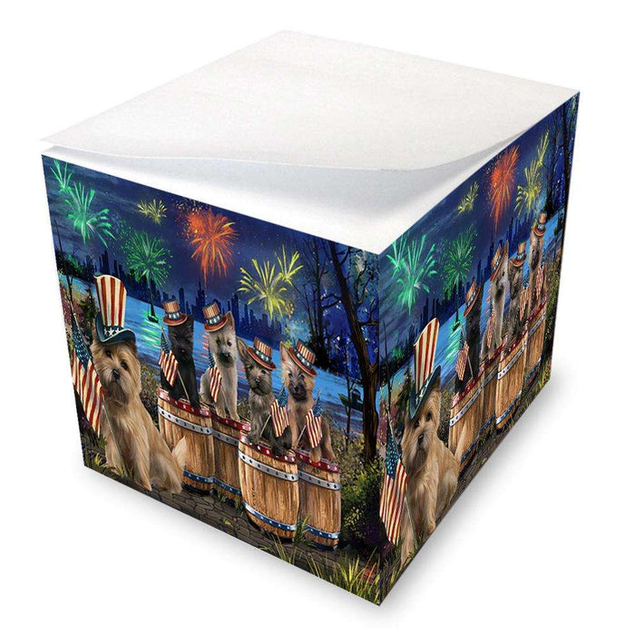 4th of July Independence Day Fireworks Cairn Terriers at the Lake Note Cube NOC51023