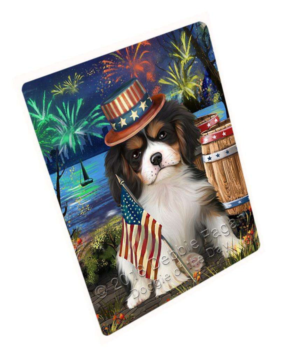 4th of July Independence Day Fireworks Cavalier King Charles Spaniel Dog at the Lake Cutting Board C56889