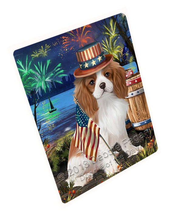 4th Of July Independence Day Fireworks Cavalier King Charles Spaniel Dog At The Lake Magnet Mini (3.5" x 2") MAG56880