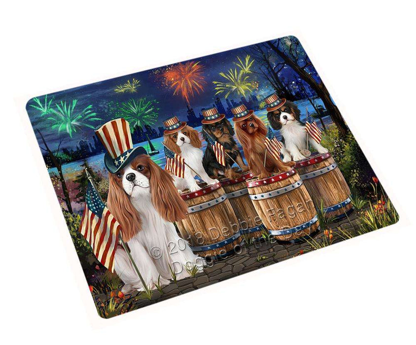 4th of July Independence Day Fireworks Cavalier King Charles Spaniels at the Lake Cutting Board C57096