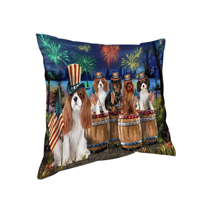 4th of July Independence Day Fireworks Cavalier King Charles Spaniels at the Lake Pillow PIL60160