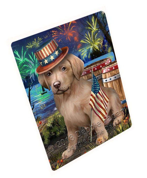 4th of July Independence Day Fireworks Chesapeake Bay Retriever Dog at the Lake Blanket BLNKT74721