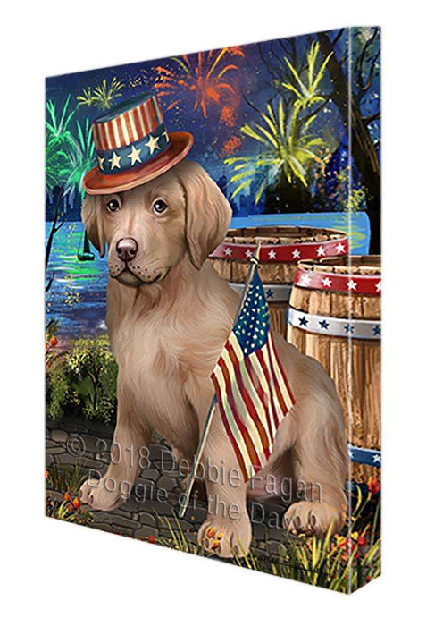 4th of July Independence Day Fireworks Chesapeake Bay Retriever Dog at the Lake Canvas Print Wall Art Décor CVS75230