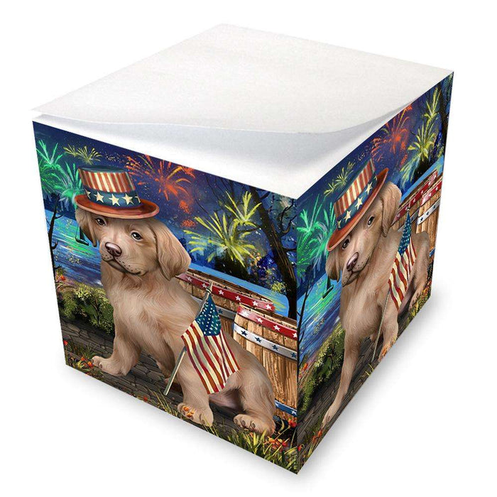 4th of July Independence Day Fireworks Chesapeake Bay Retriever Dog at the Lake Note Cube NOC50960