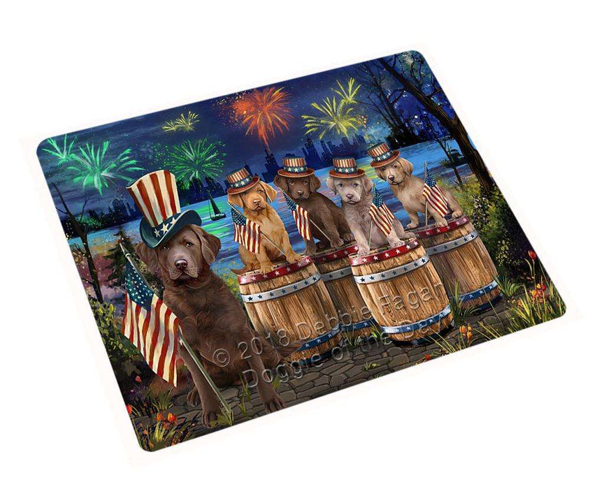 4th of July Independence Day Fireworks Chesapeake Bay Retrievers at the Lake Large Refrigerator / Dishwasher Magnet RMAG66198