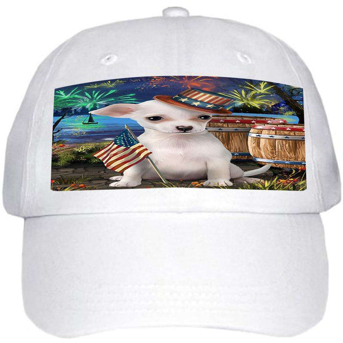 4th of July Independence Day Fireworks Chihuahua Dog at the Lake Ball Hat Cap HAT57093