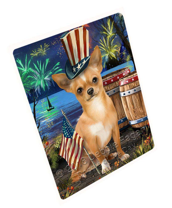 4th of July Independence Day Fireworks Chihuahua Dog at the Lake Blanket BLNKT76143