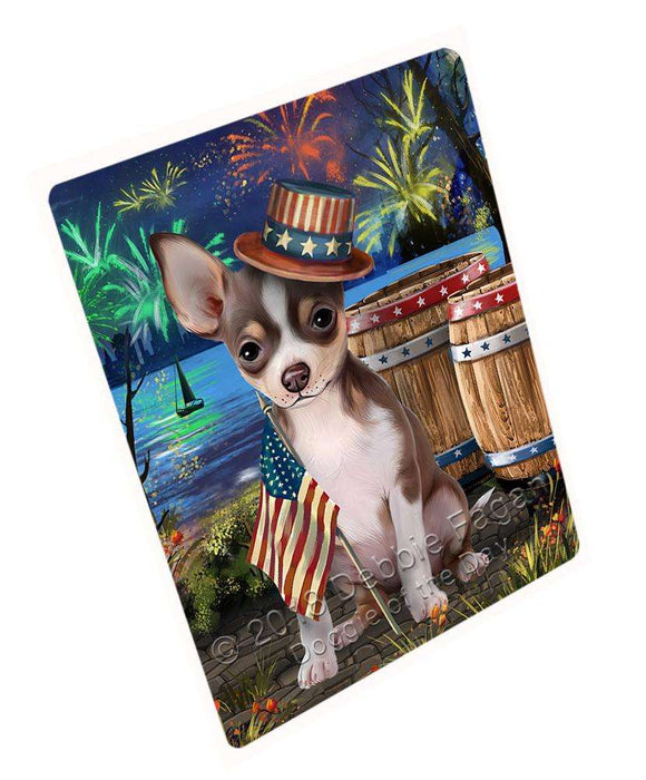 4th of July Independence Day Fireworks Chihuahua Dog at the Lake Blanket BLNKT76152
