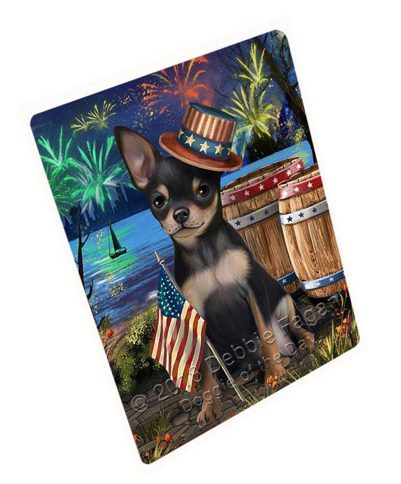 4th of July Independence Day Fireworks Chihuahua Dog at the Lake Blanket BLNKT76170
