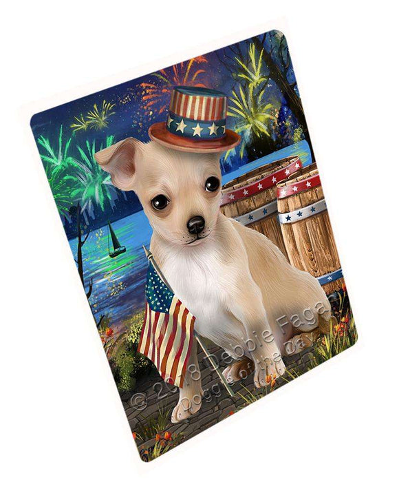 4th of July Independence Day Fireworks Chihuahua Dog at the Lake Blanket BLNKT76179