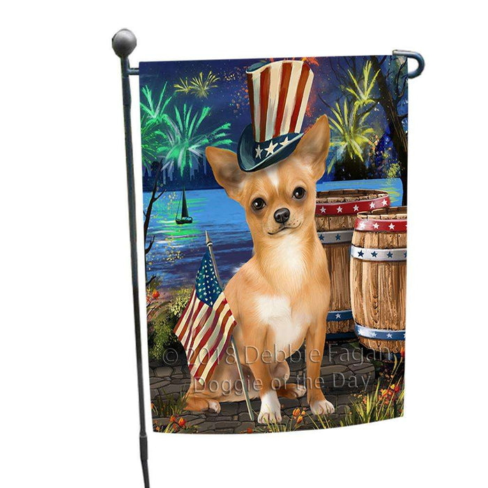 4th of July Independence Day Fireworks Chihuahua Dog at the Lake Garden Flag GFLG51040