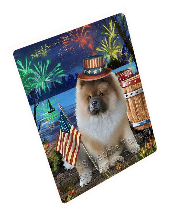 4th of July Independence Day Fireworks Chow Chow Dog at the Lake Blanket BLNKT76197
