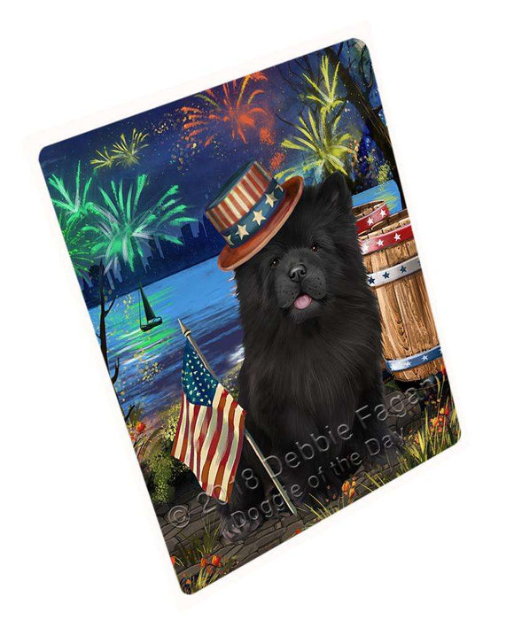 4th of July Independence Day Fireworks Chow Chow Dog at the Lake Blanket BLNKT76206