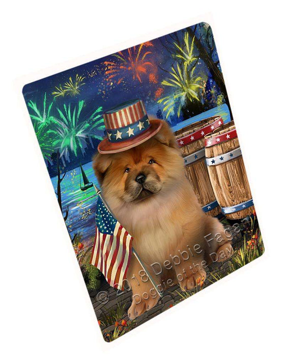 4th of July Independence Day Fireworks Chow Chow Dog at the Lake Blanket BLNKT76215