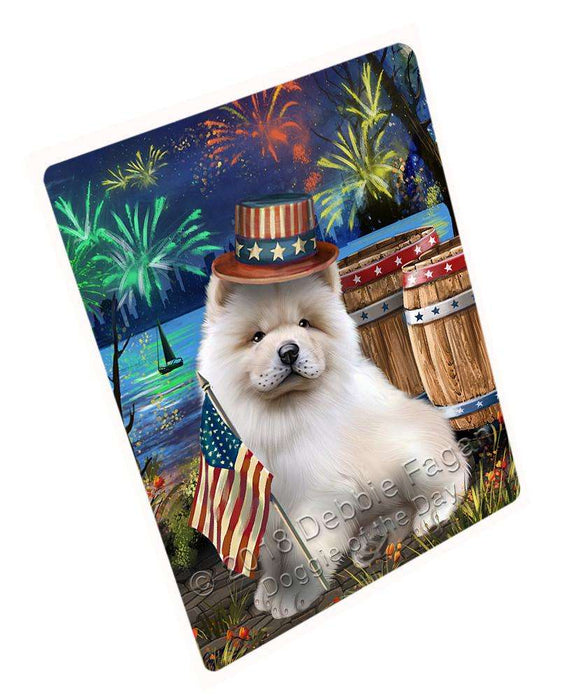 4th of July Independence Day Fireworks Chow Chow Dog at the Lake Blanket BLNKT76224