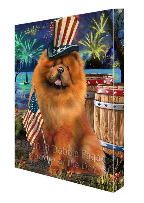 4th of July Independence Day Fireworks Chow Chow Dog at the Lake Canvas Print Wall Art Décor CVS76697
