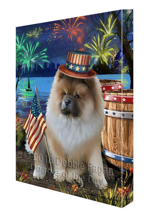 4th of July Independence Day Fireworks Chow Chow Dog at the Lake Canvas Print Wall Art Décor CVS76706