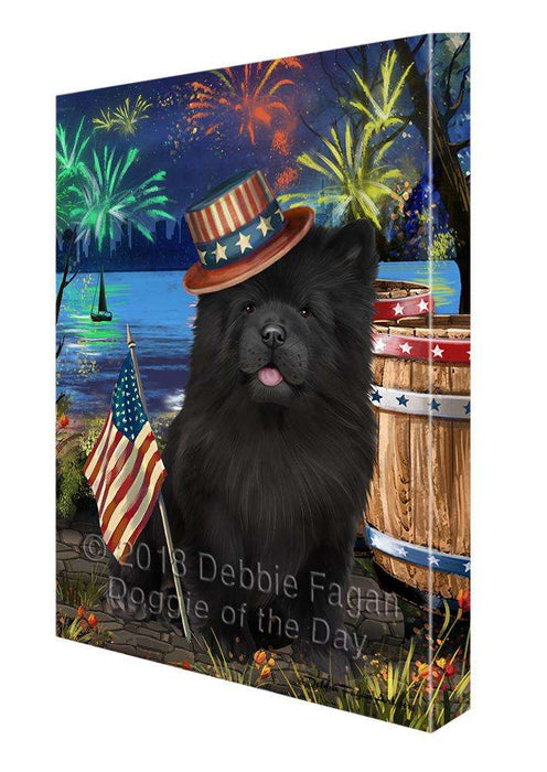 4th of July Independence Day Fireworks Chow Chow Dog at the Lake Canvas Print Wall Art Décor CVS76715