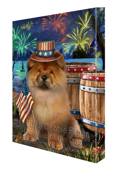 4th of July Independence Day Fireworks Chow Chow Dog at the Lake Canvas Print Wall Art Décor CVS76724