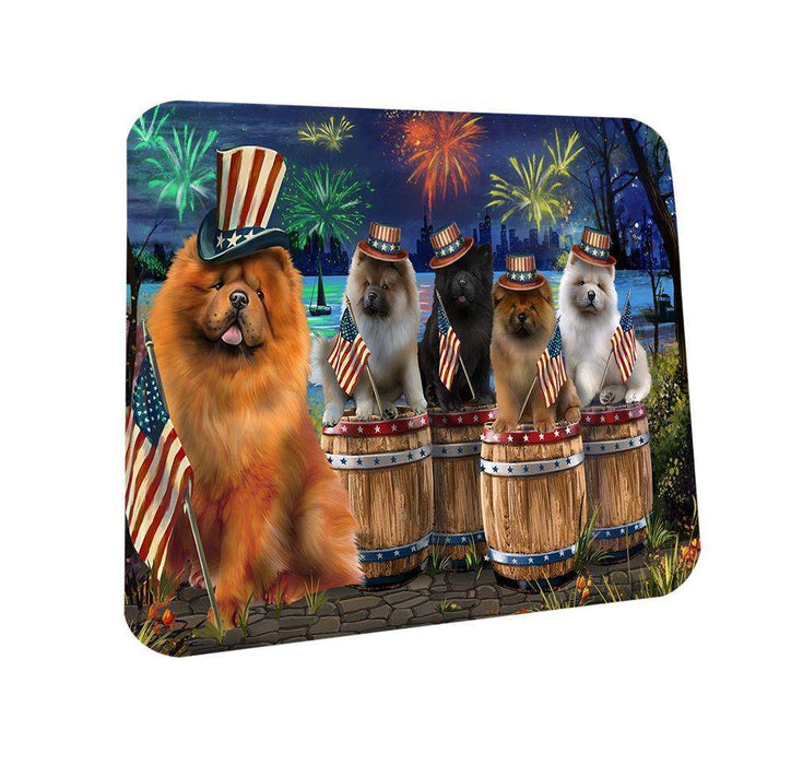 4th of July Independence Day Fireworks Chow Chows at the Lake Coasters Set of 4 CST50986