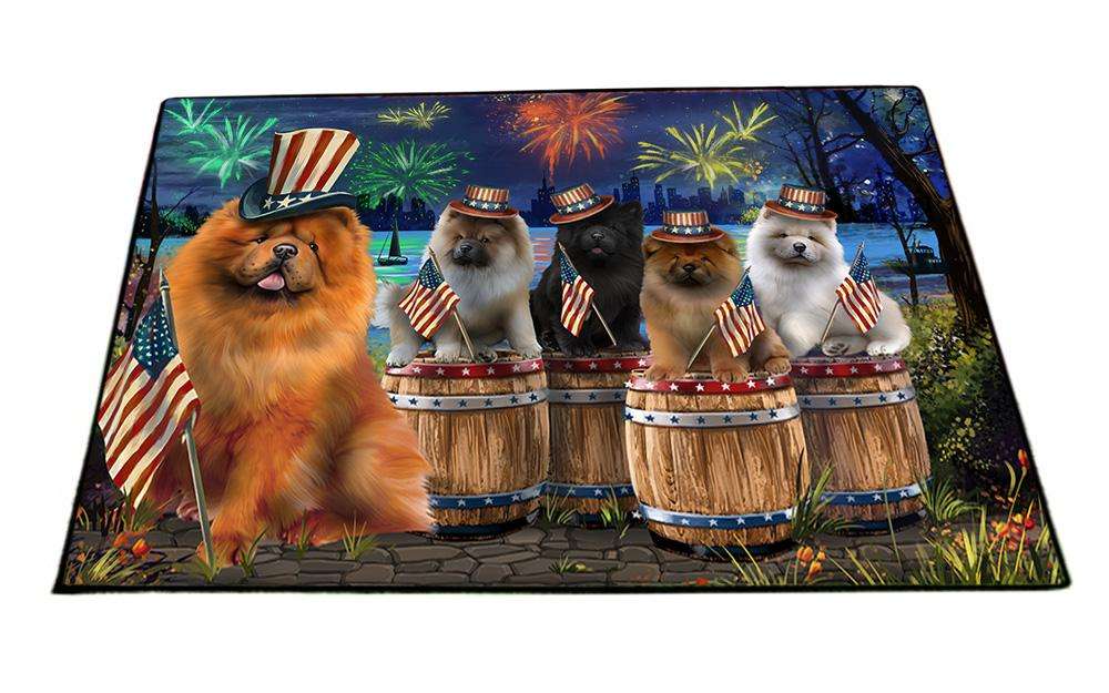 4th of July Independence Day Fireworks Chow Chows at the Lake Floormat FLMS50907