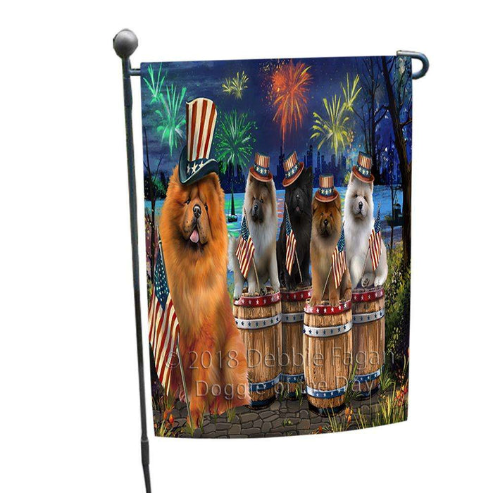 4th of July Independence Day Fireworks Chow Chows at the Lake Garden Flag GFLG50949