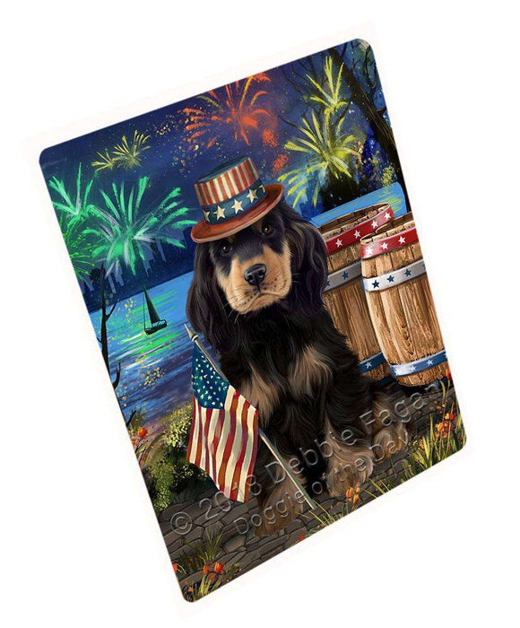 4th of July Independence Day Fireworks Cocker Spaniel Dog at the Lake Blanket BLNKT76296