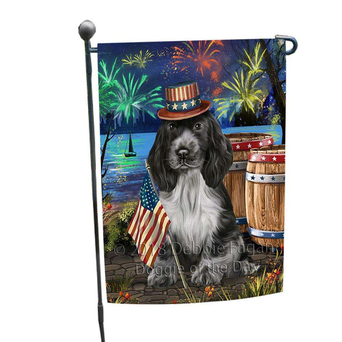 4th of July Independence Day Fireworks Cocker Spaniel Dog at the Lake Garden Flag GFLG51056