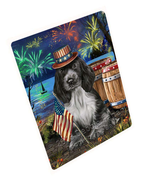 4th of July Independence Day Fireworks Cocker Spaniel Dog at the Lake Large Refrigerator / Dishwasher Magnet RMAG66852