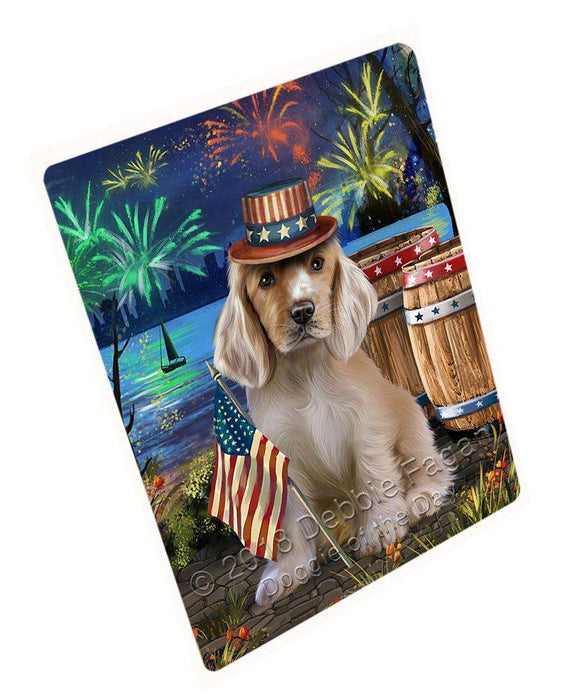 4th Of July Independence Day Fireworks Cocker Spaniel Dog At The Lake Magnet Mini (3.5" x 2") MAG57432