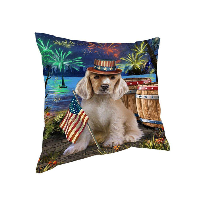 4th of July Independence Day Fireworks Cocker Spaniel Dog at the Lake Pillow PIL60608
