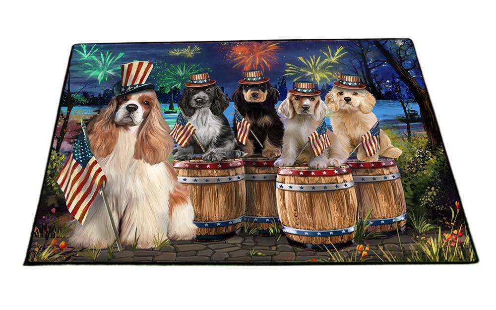 4th of July Independence Day Fireworks Cocker Spaniels at the Lake Floormat FLMS50913