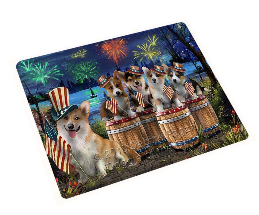 4th Of July Independence Day Fireworks Corgis At The Lake Magnet Mini (3.5" x 2") MAG57114