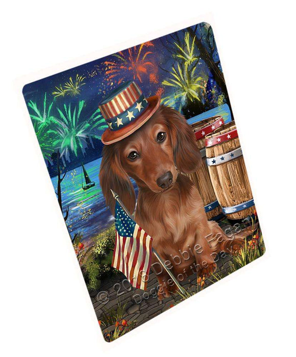 4th of July Independence Day Fireworks Dachshund Dog at the Lake Blanket BLNKT74748