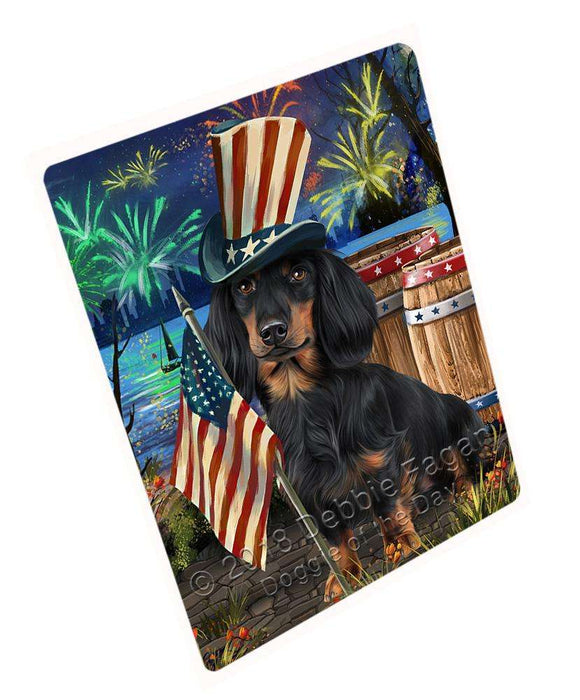 4th of July Independence Day Fireworks Dachshund Dog at the Lake Blanket BLNKT74775