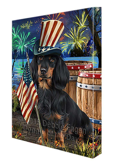 4th of July Independence Day Fireworks Dachshund Dog at the Lake Canvas Print Wall Art Décor CVS75284
