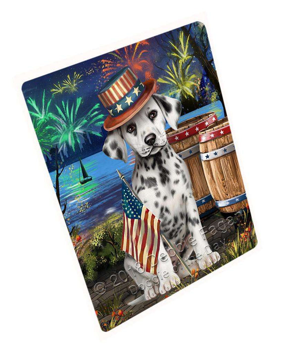 4th of July Independence Day Fireworks Dalmatian Dog at the Lake Blanket BLNKT74784