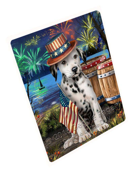 4th of July Independence Day Fireworks Dalmatian Dog at the Lake Blanket BLNKT74793