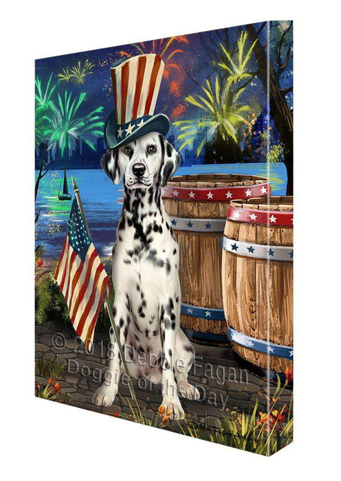 4th of July Independence Day Fireworks Dalmatian Dog at the Lake Canvas Print Wall Art Décor CVS76913