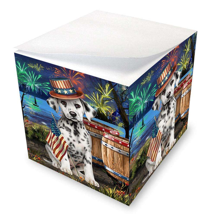 4th of July Independence Day Fireworks Dalmatian Dog at the Lake Note Cube NOC50967