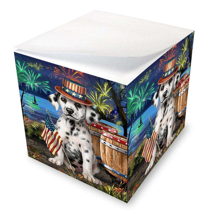 4th of July Independence Day Fireworks Dalmatian Dog at the Lake Note Cube NOC50969