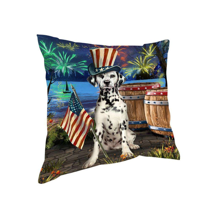 4th of July Independence Day Fireworks Dalmatian Dog at the Lake Pillow PIL60652