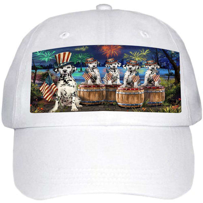 4th of July Independence Day Fireworks Dalmatians at the Lake Ball Hat Cap HAT56829