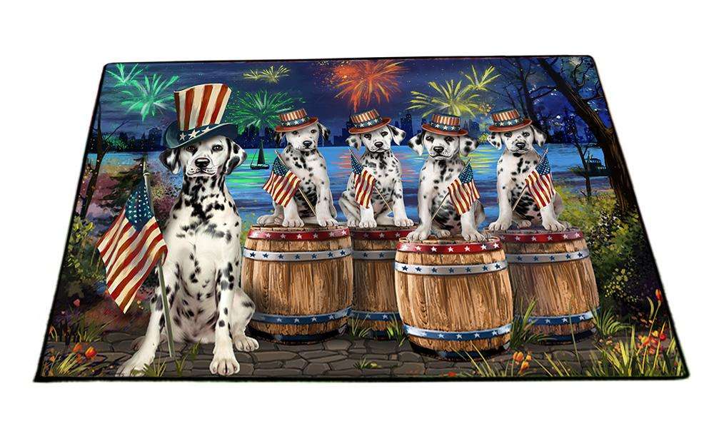 4th of July Independence Day Fireworks Dalmatians at the Lake Floormat FLMS50922