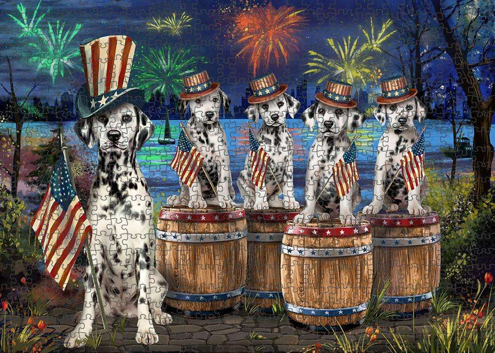 4th of July Independence Day Fireworks Dalmatians at the Lake Puzzle with Photo Tin PUZL56958